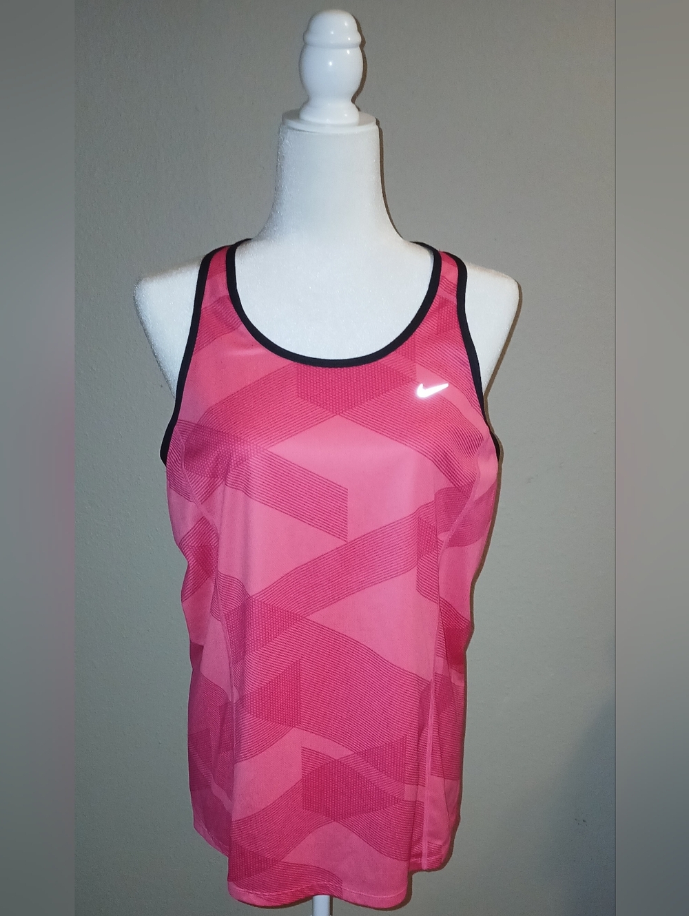 Nike Dri Fit Athletic Pink Geometric Racerback Tank Top